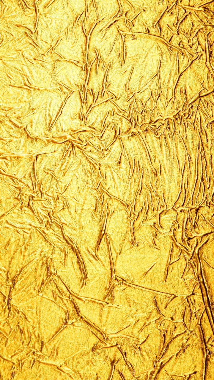 Обои металл, сусальное золото, текстура, золото, желтый в разрешении 720x1280