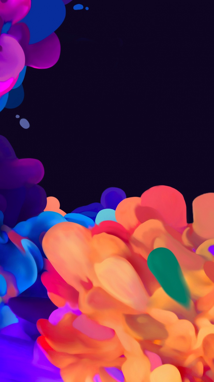 Обои galaxy s20 fe, андроид, синий, красочность, розовый в разрешении 720x1280