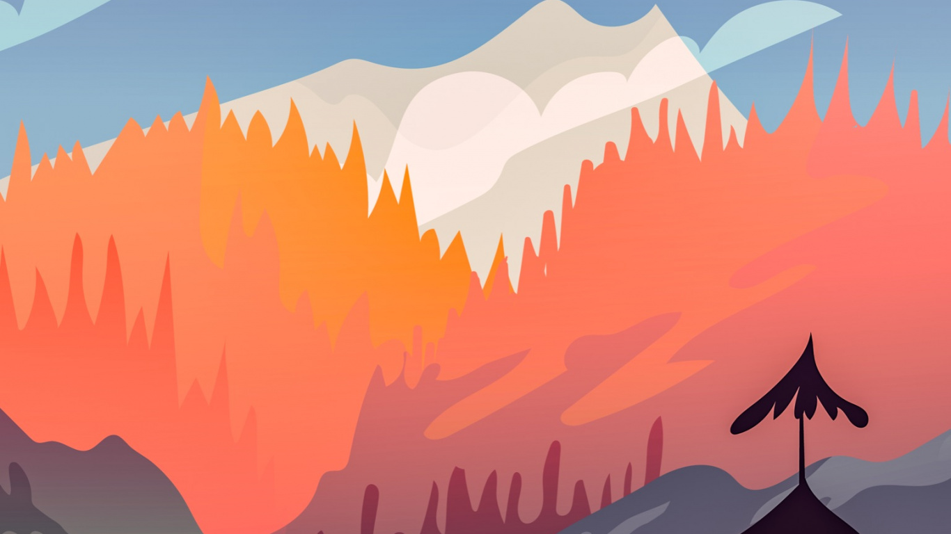 Обои гора, атмосфера, облако, дневное время, экорегион в разрешении 1366x768