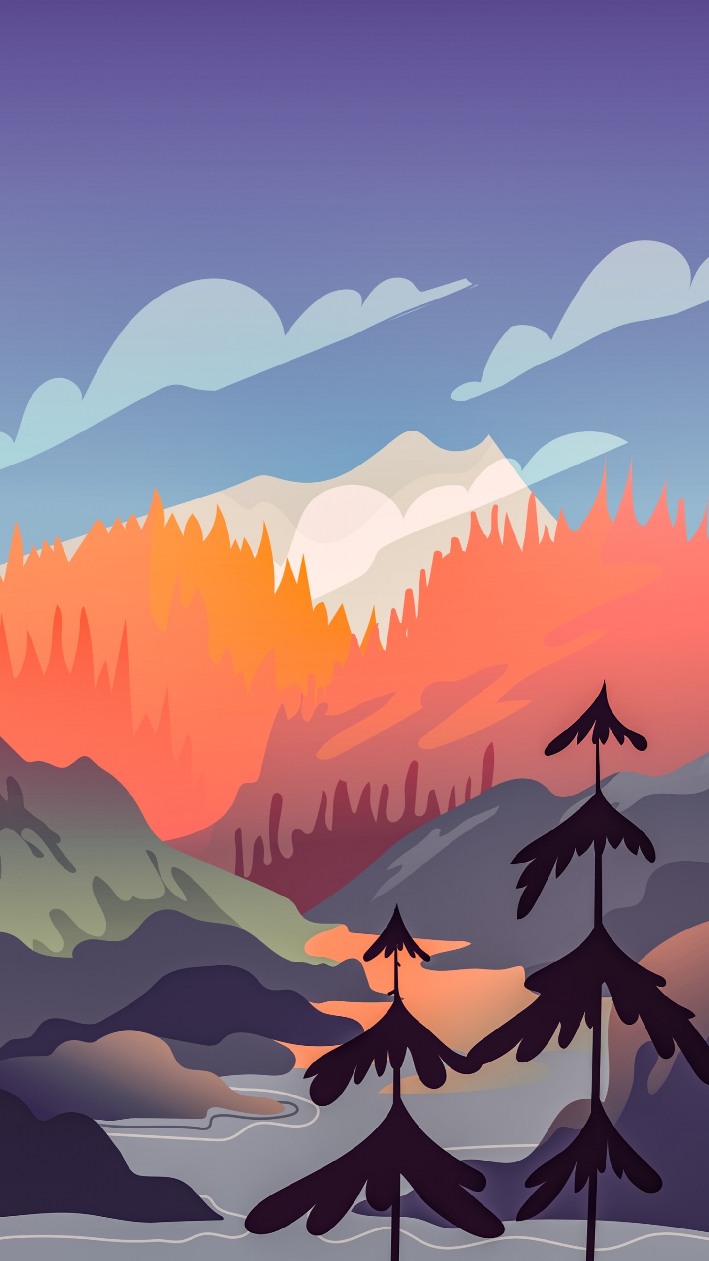 Обои гора, атмосфера, облако, дневное время, экорегион в разрешении 1440x2560