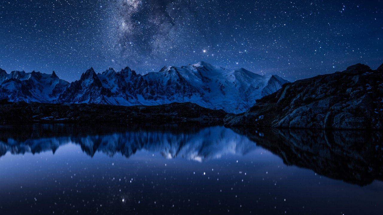 Обои природа, гора, отражение, атмосфера, горный хребет в разрешении 1280x720