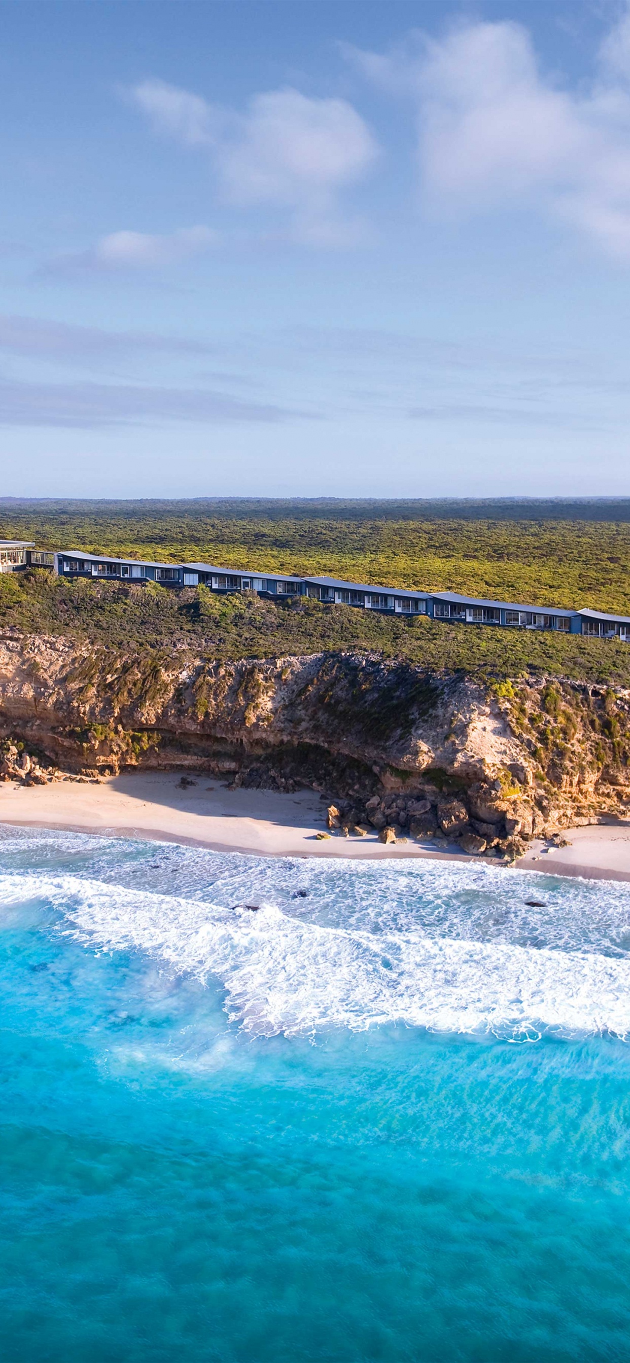 Обои Южный Океан Лодж, прибежище, жилье, путешествие, побережье в разрешении 1242x2688