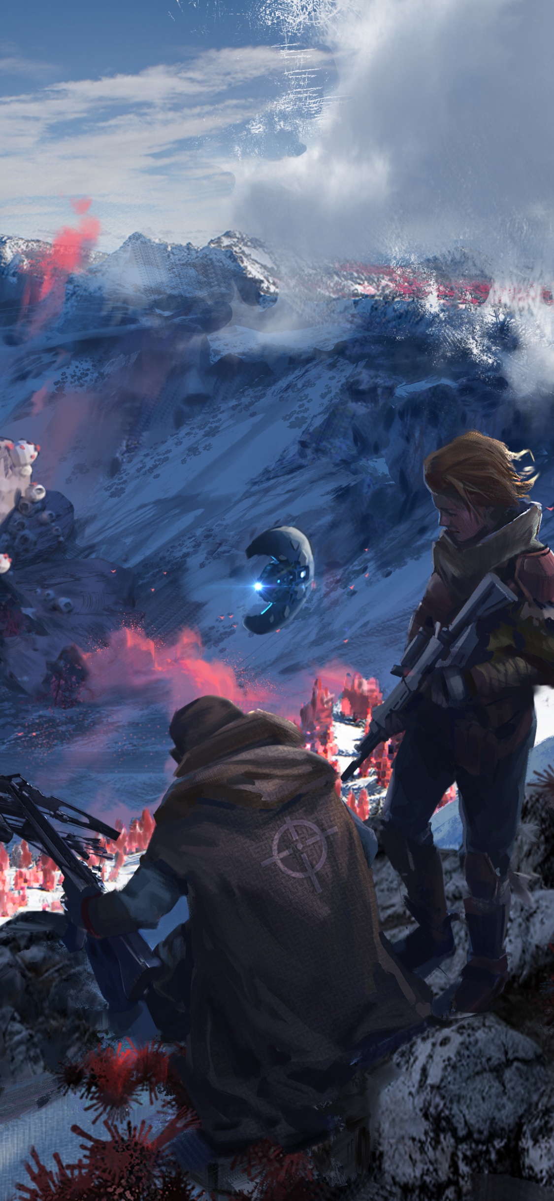 Обои мусорщик, игра на выживание, шутер, многопользовательская видео игра, горный рельеф в разрешении 1125x2436