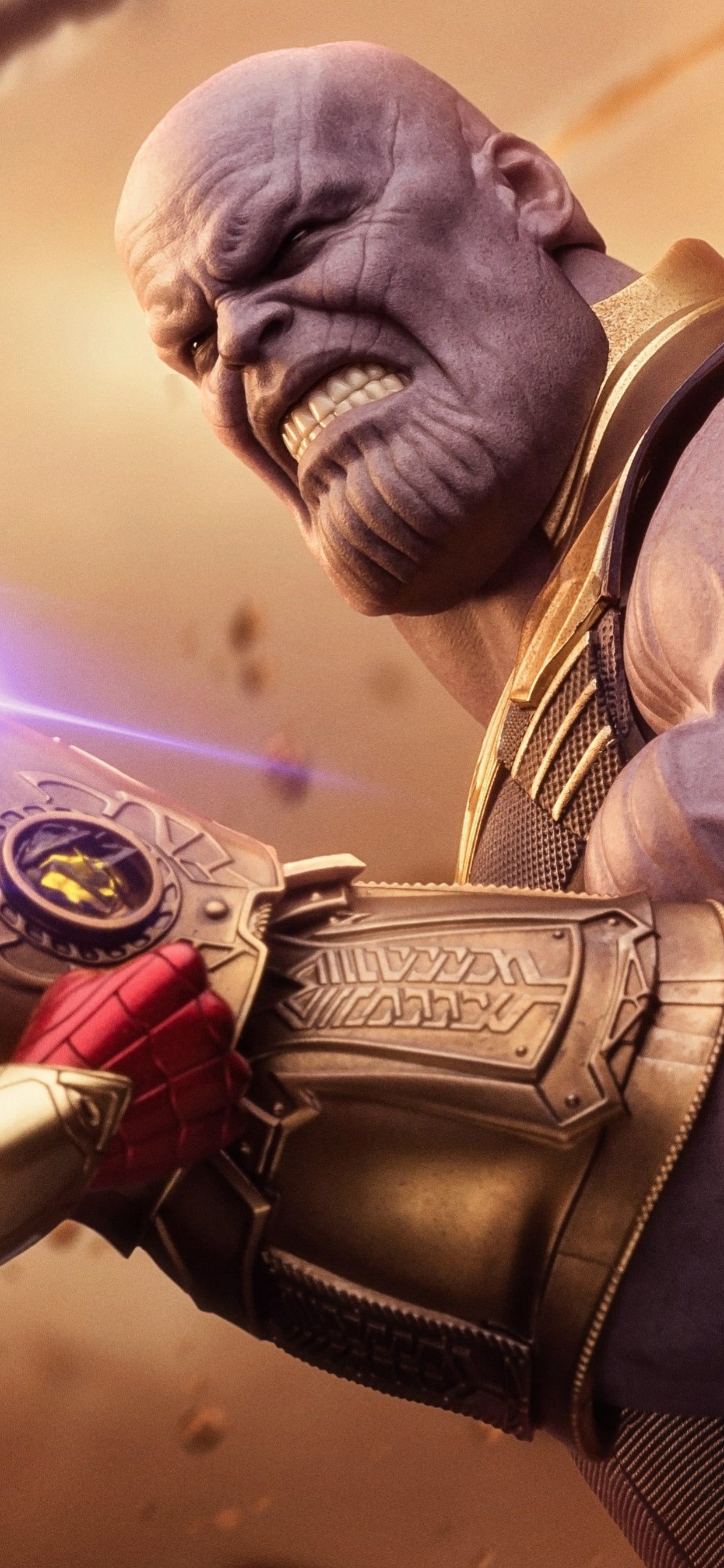 Обои Танос, Marvel Мстители, танос против человека-паука, человек-паук, Железный человек в разрешении 1242x2688