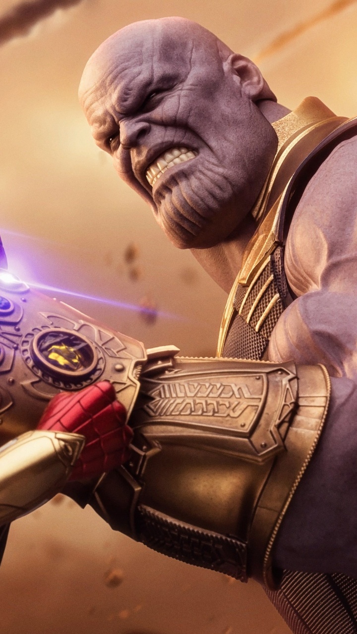 Обои Танос, Marvel Мстители, танос против человека-паука, человек-паук, Железный человек в разрешении 720x1280