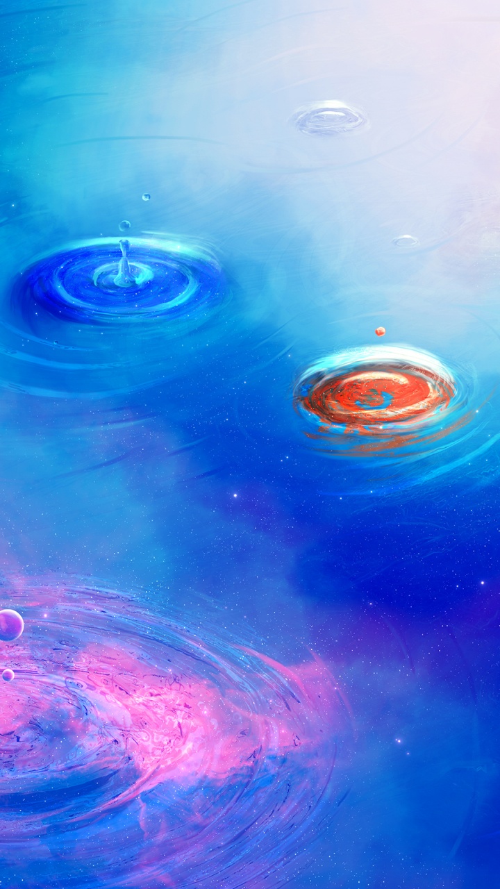 Обои вода, синий, Аква, космос, круг в разрешении 720x1280