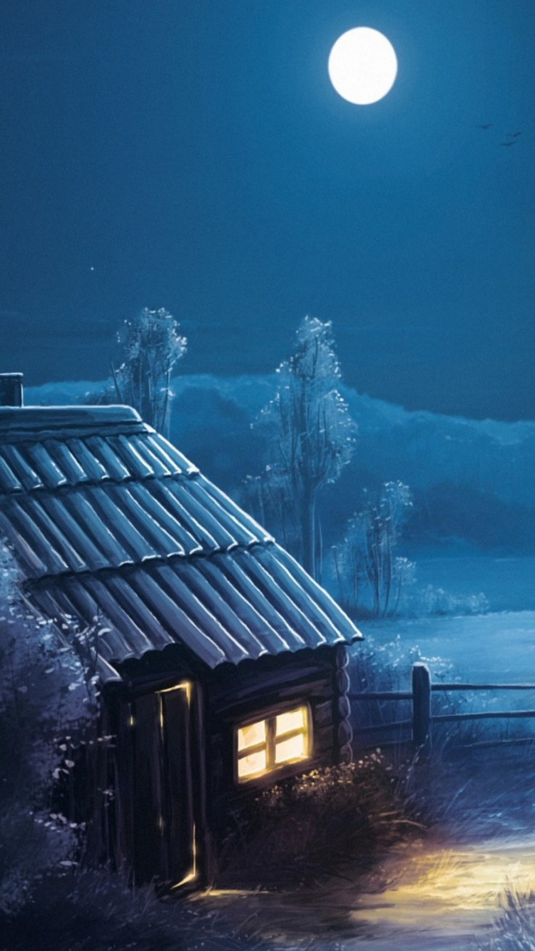 Обои атмосфера, здание, свет, растение, окно в разрешении 750x1334