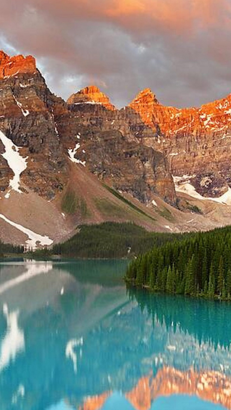 Обои моренное озеро, озеро Луиза, долина десяти пиков, банфф, озеро в разрешении 750x1334