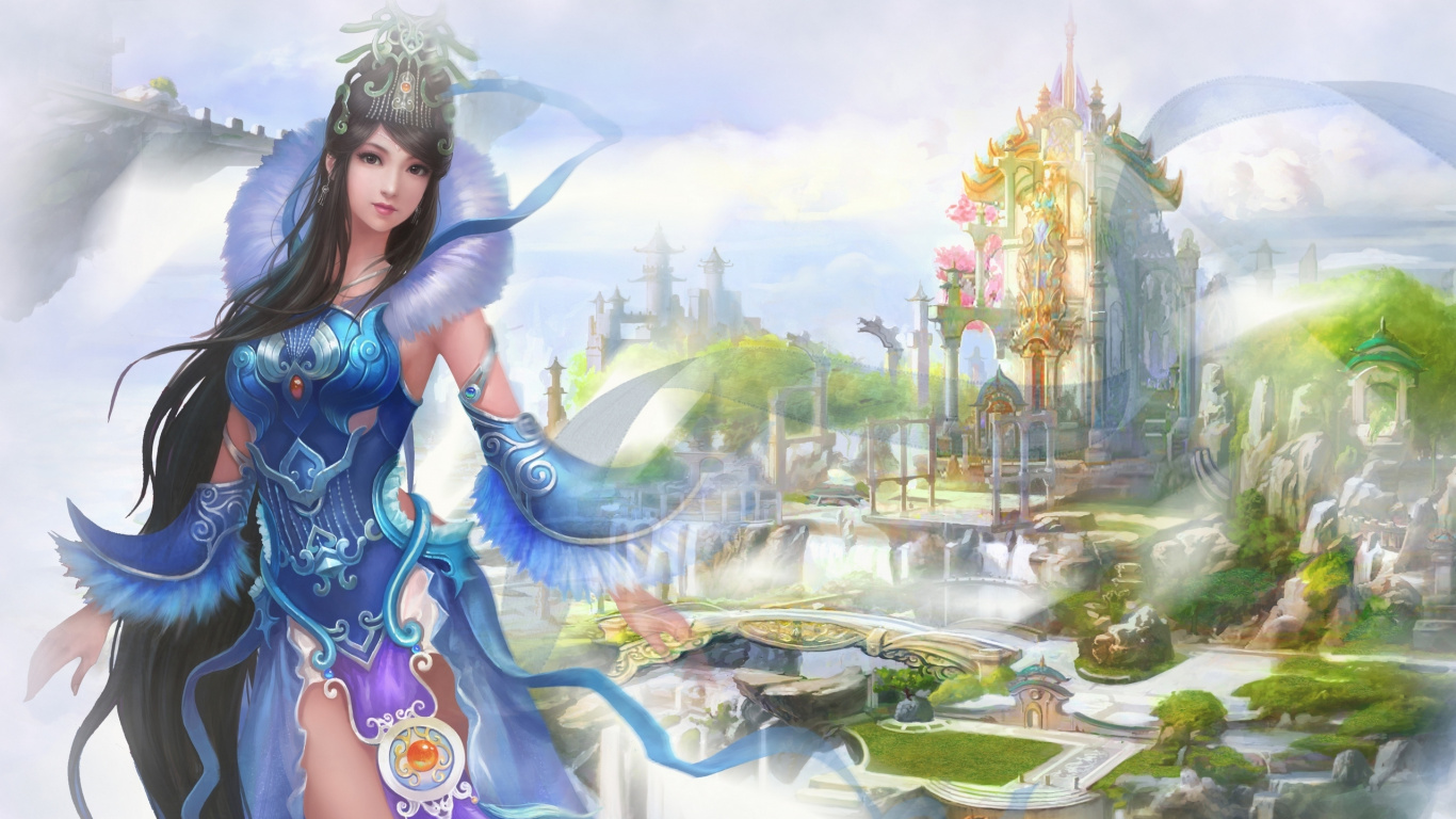 Обои Многопользовательская онлайн игра, иллюстрация, мифология, видеоигры, вымышленный персонаж в разрешении 1366x768