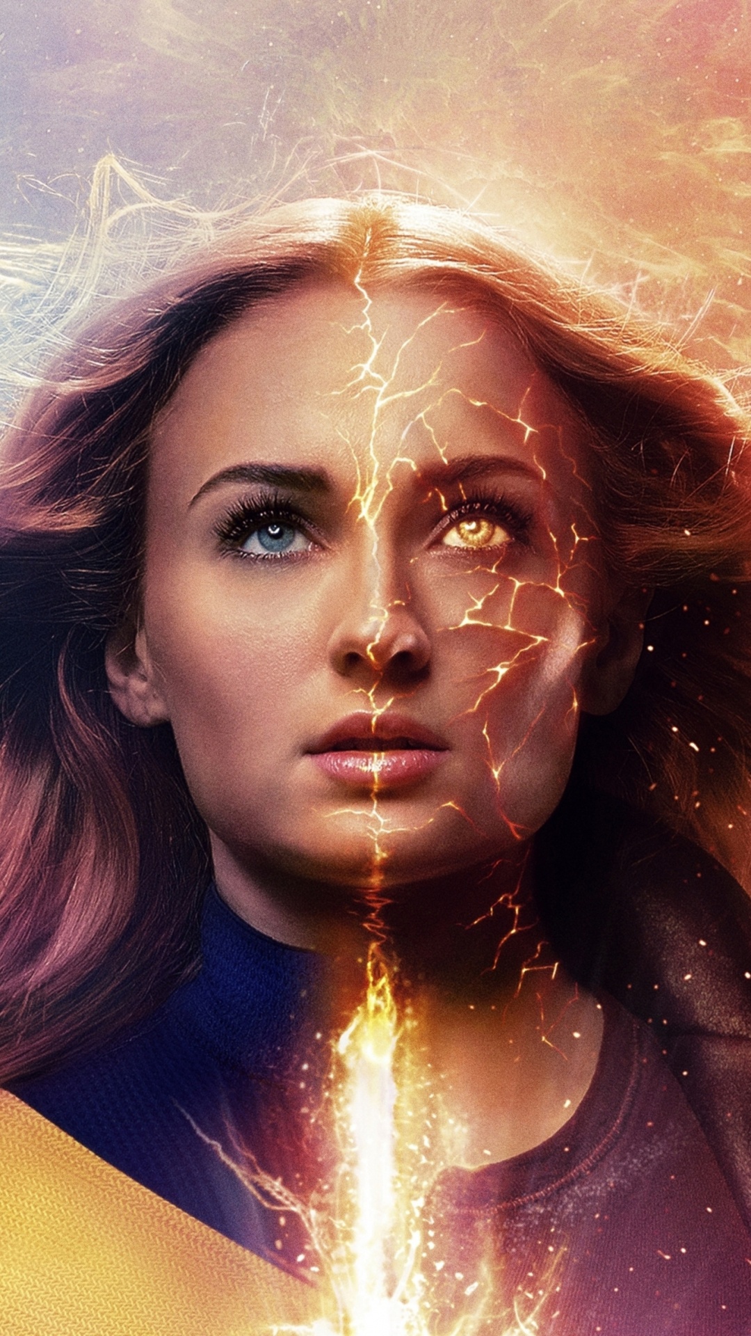 Обои Темный Феникс, Джин Грей, Софи Тернер, красота, человек в разрешении 1080x1920