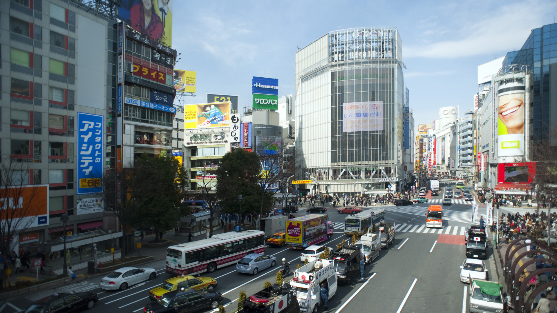 Обои городской район, город, метрополия, городской пейзаж, транспорт в разрешении 1920x1080