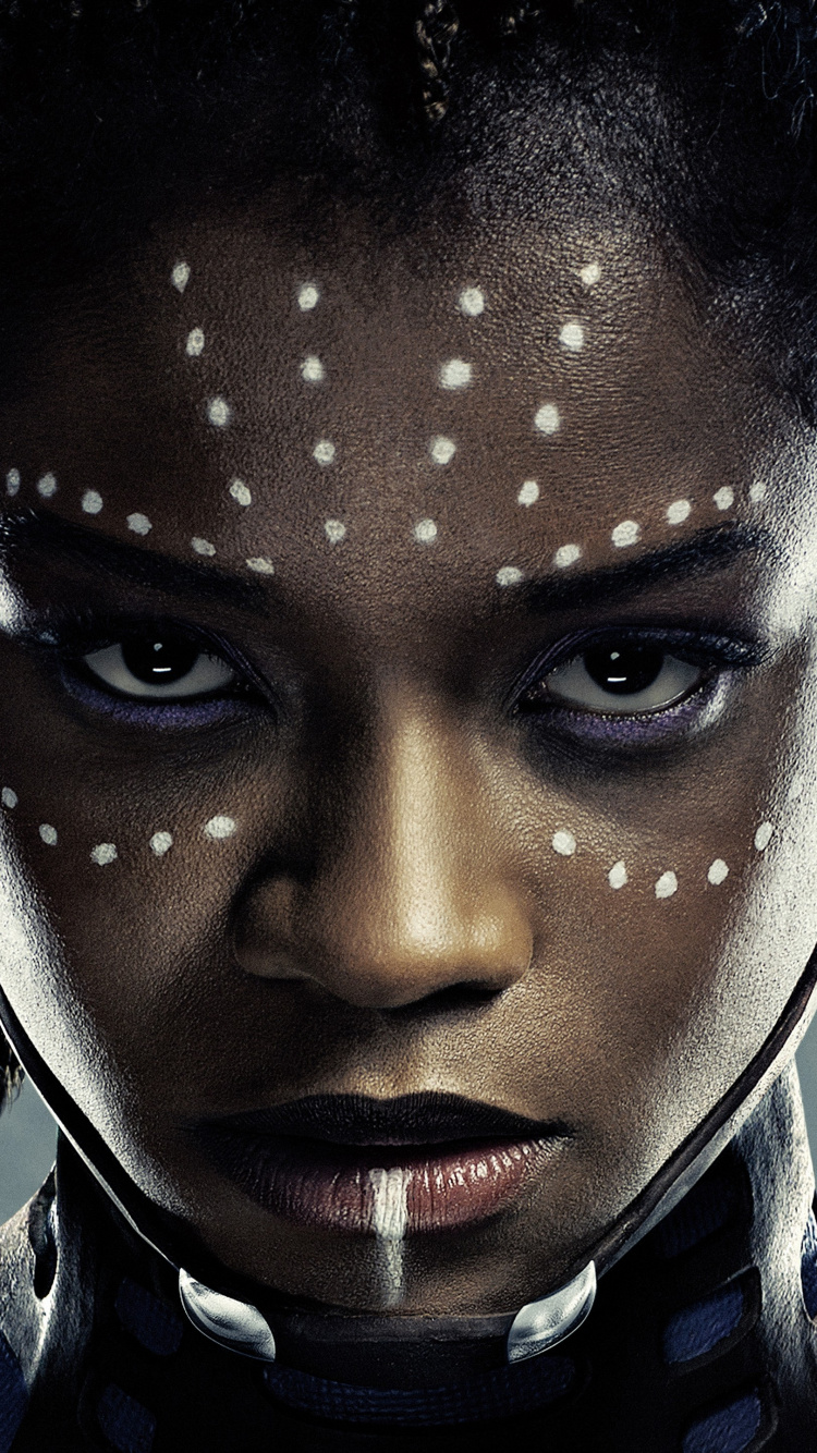 Обои Летиция Райт, Чедвик Босман, Черная пантера, Сюри, супергерой в разрешении 750x1334