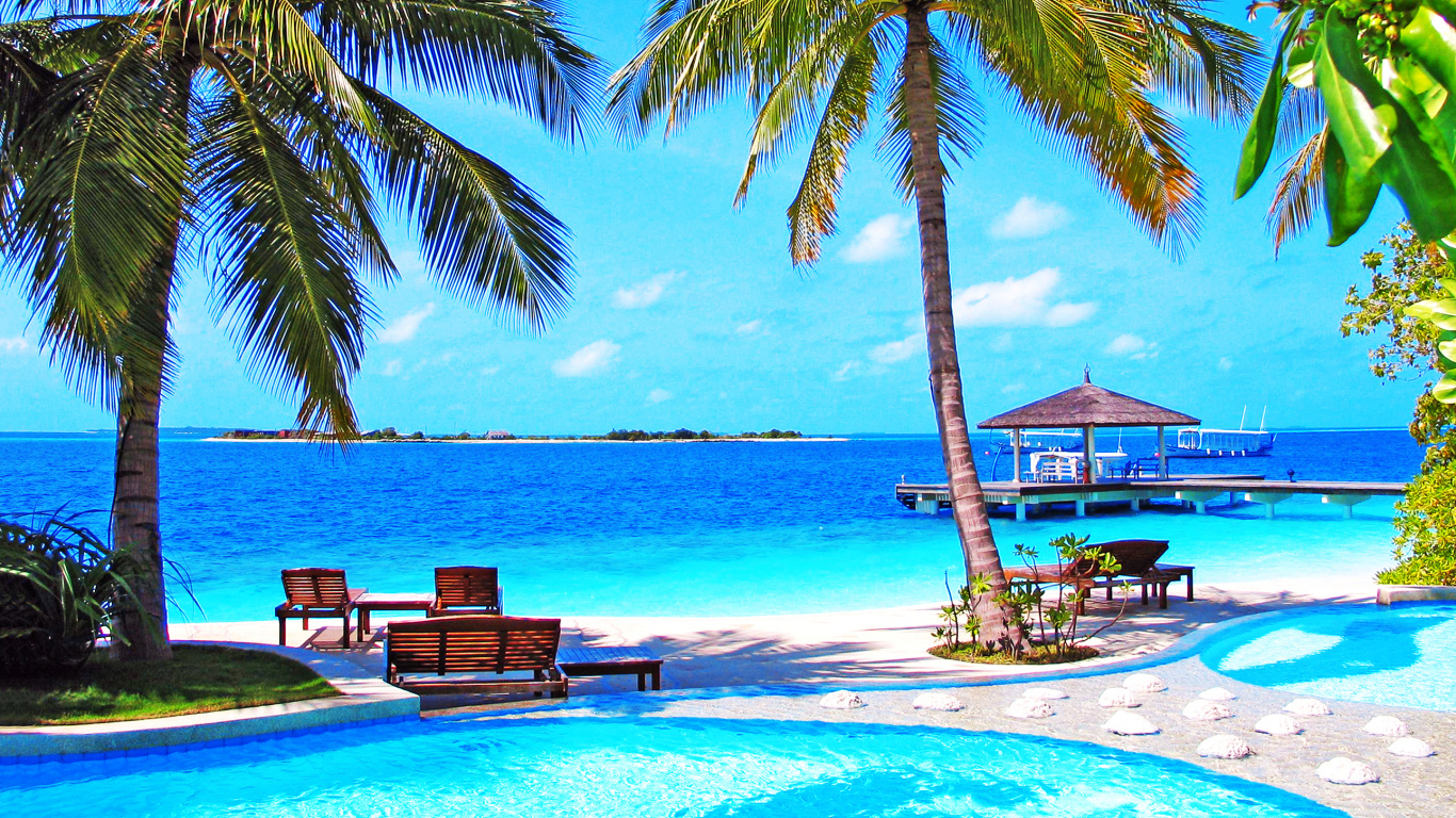 Обои пляж, туризм, досуг, прибежище, путешествие в разрешении 1366x768
