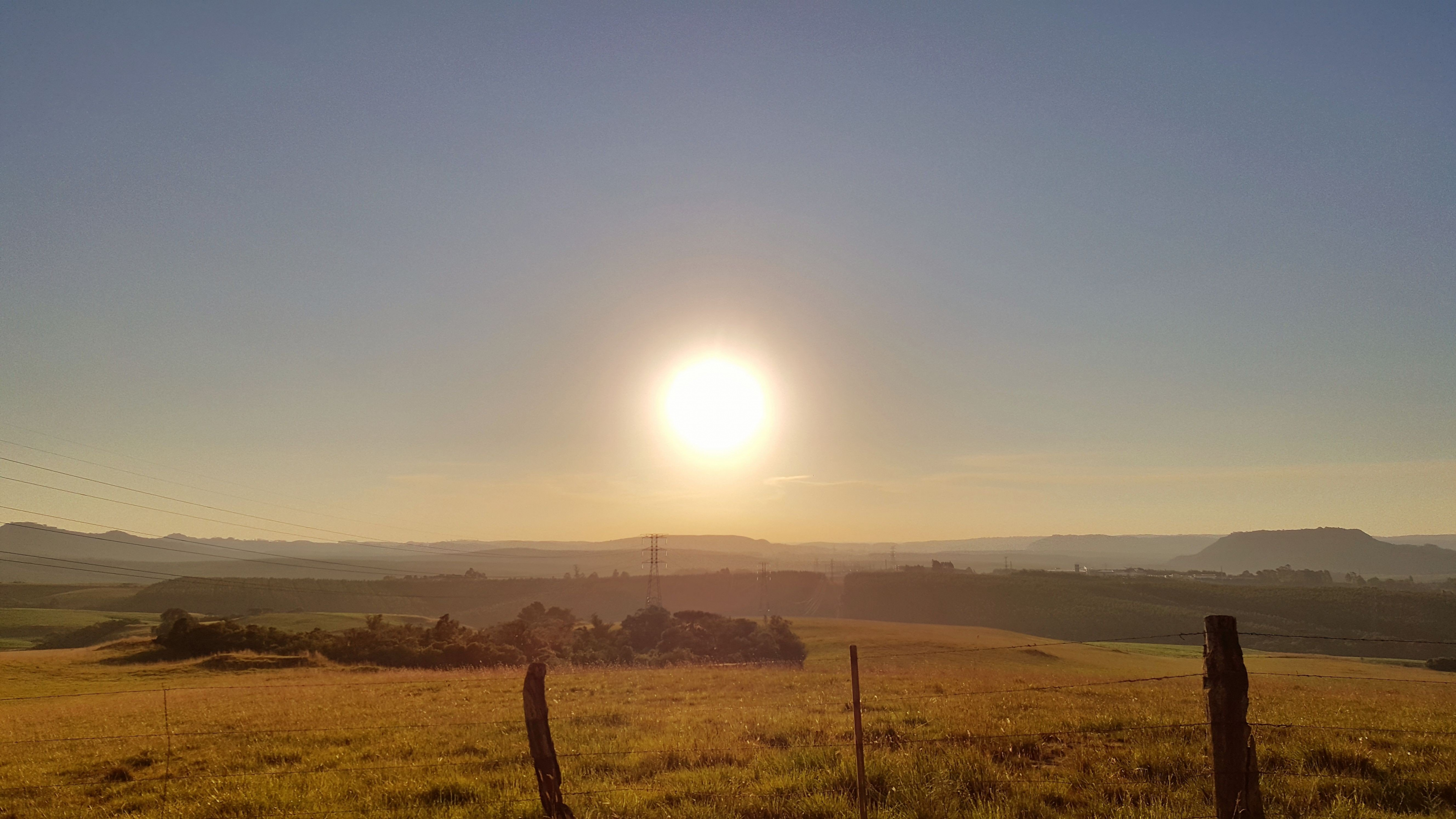 Обои горизонт, утро, равнина, солнце, восход солнца в разрешении 3840x2160