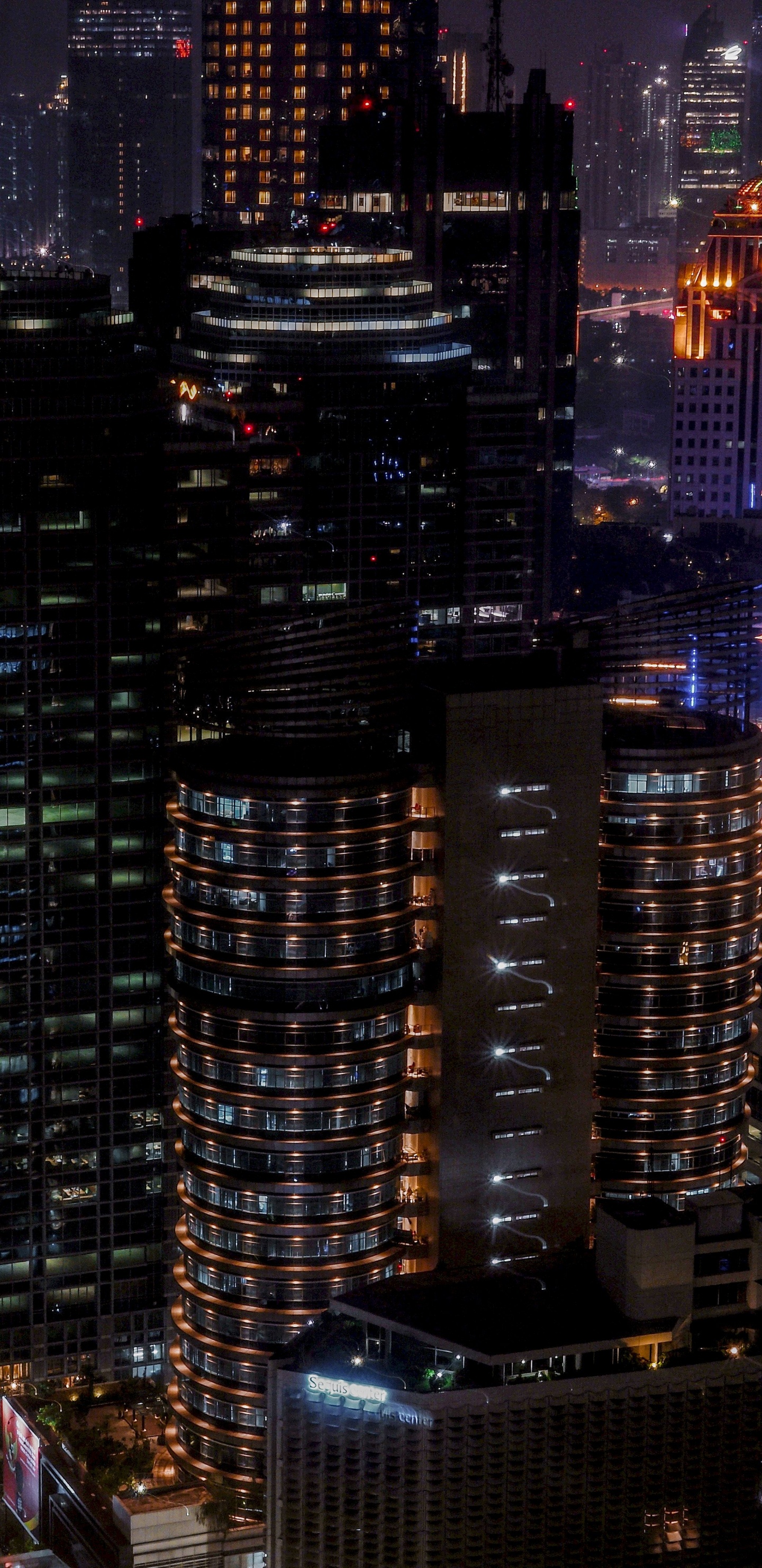 Обои город, городской пейзаж, метрополия, городской район, небоскреб в разрешении 1440x2960