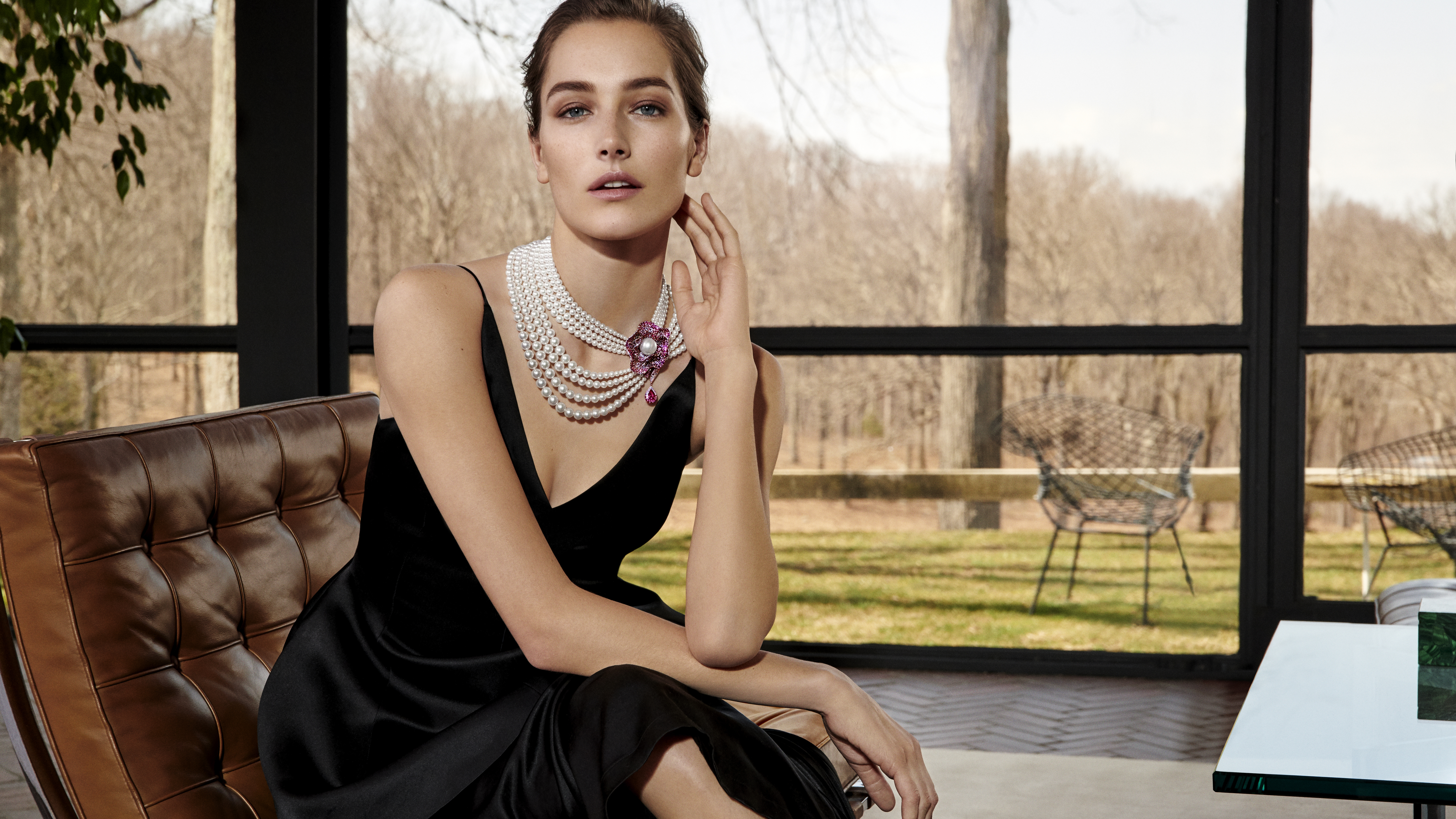 Обои ожерелье, ювелирные изделия, жемчужина, серьга, драгоценный камень в разрешении 7680x4320