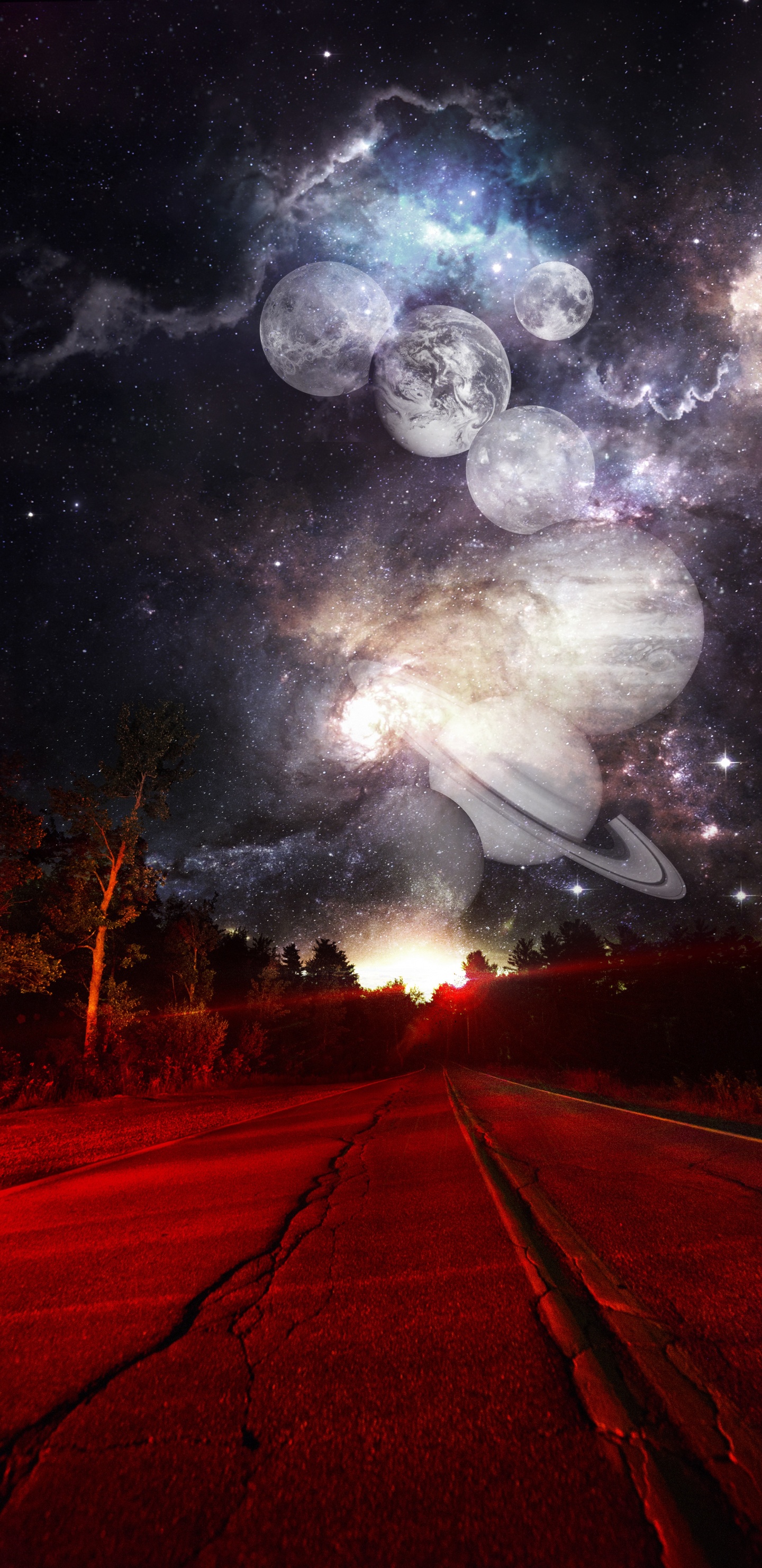 Обои освещение, ремикс, атмосфера, мир, облако в разрешении 1440x2960