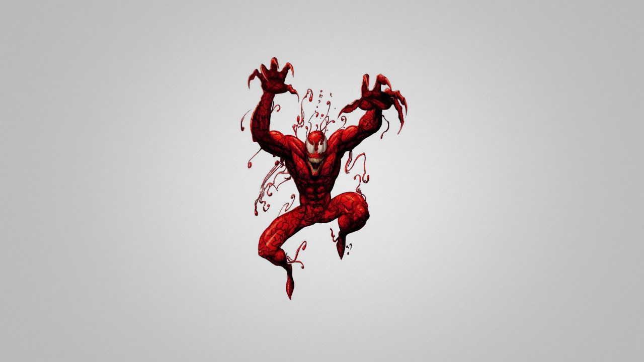 Обои человек-паук, веном, Карнаж, комиксы Марвел, красный цвет в разрешении 1280x720