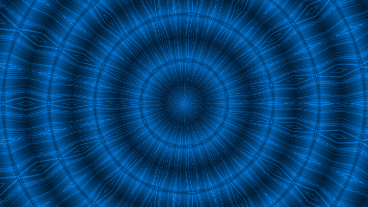 Обои фрактальное искусство, синий, симметрия, электрик, круг в разрешении 1280x720