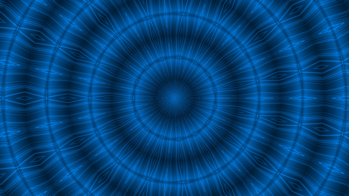 Обои фрактальное искусство, синий, симметрия, электрик, круг в разрешении 1366x768
