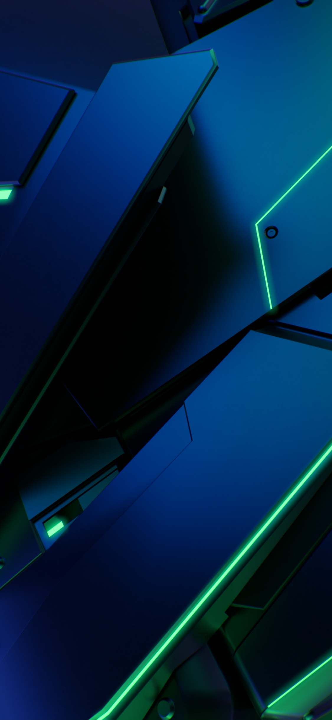 Обои Razer Phone, Razer, Razer Phone 2, синий, зеленый в разрешении 1125x2436