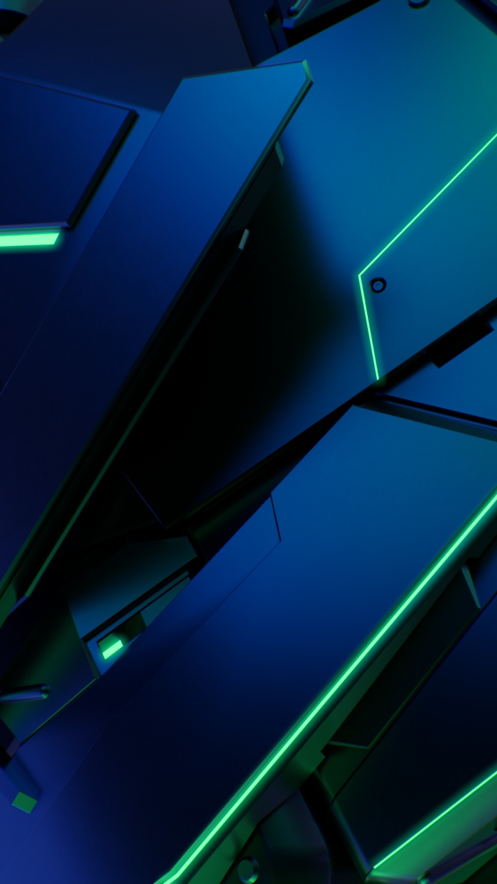 Обои Razer Phone, Razer, Razer Phone 2, синий, зеленый в разрешении 720x1280