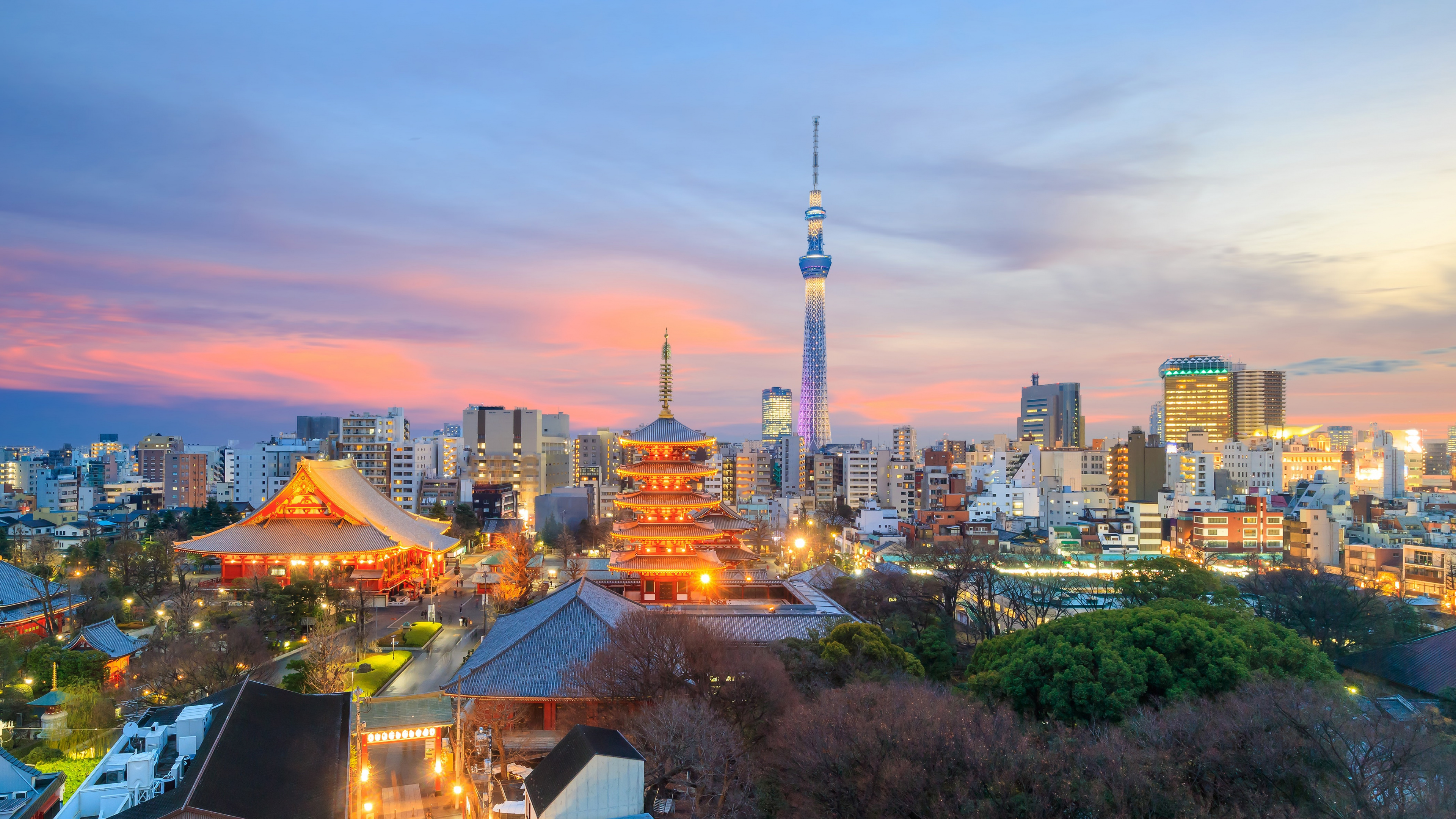 Обои городской пейзаж, город, линия горизонта, городской район, ориентир в разрешении 3840x2160