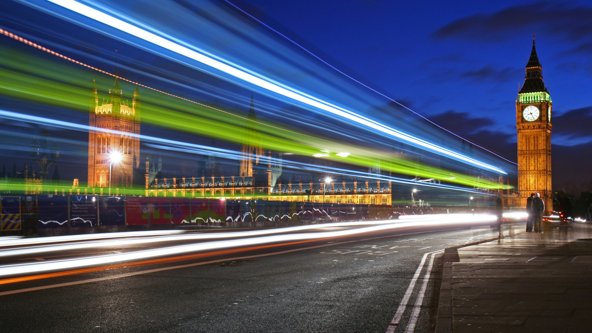 Обои Биг Бен, ночь, ориентир, архитектура, городской район в разрешении 1920x1080