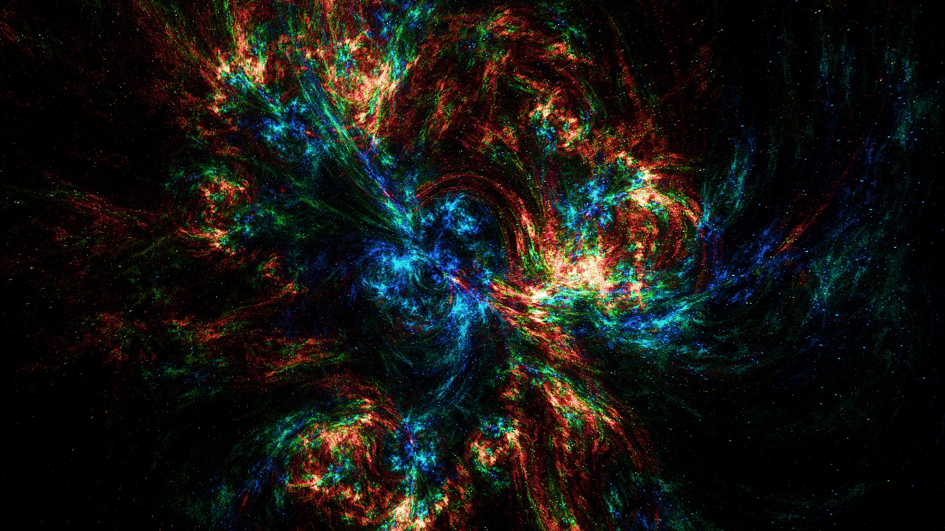 Обои арт, сияние, астрономический объект, вода, свет в разрешении 1920x1080