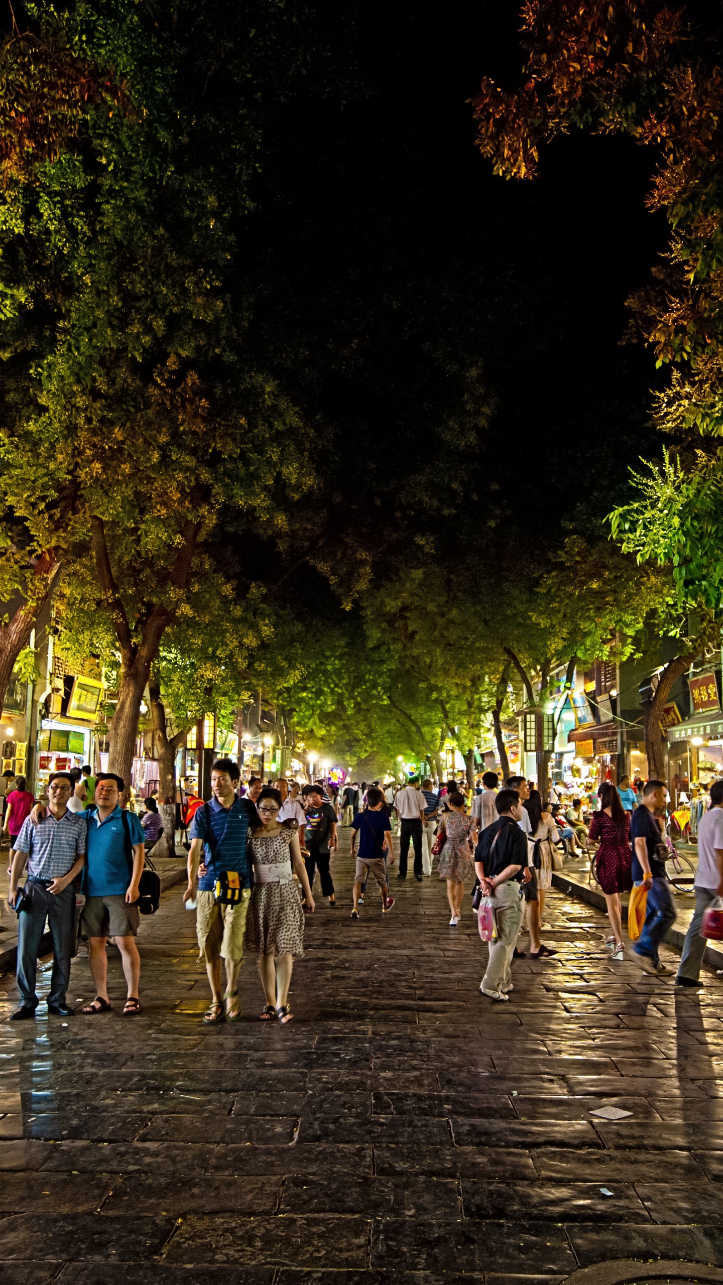 Обои ночь, улица, городок, вечер, город в разрешении 1440x2560