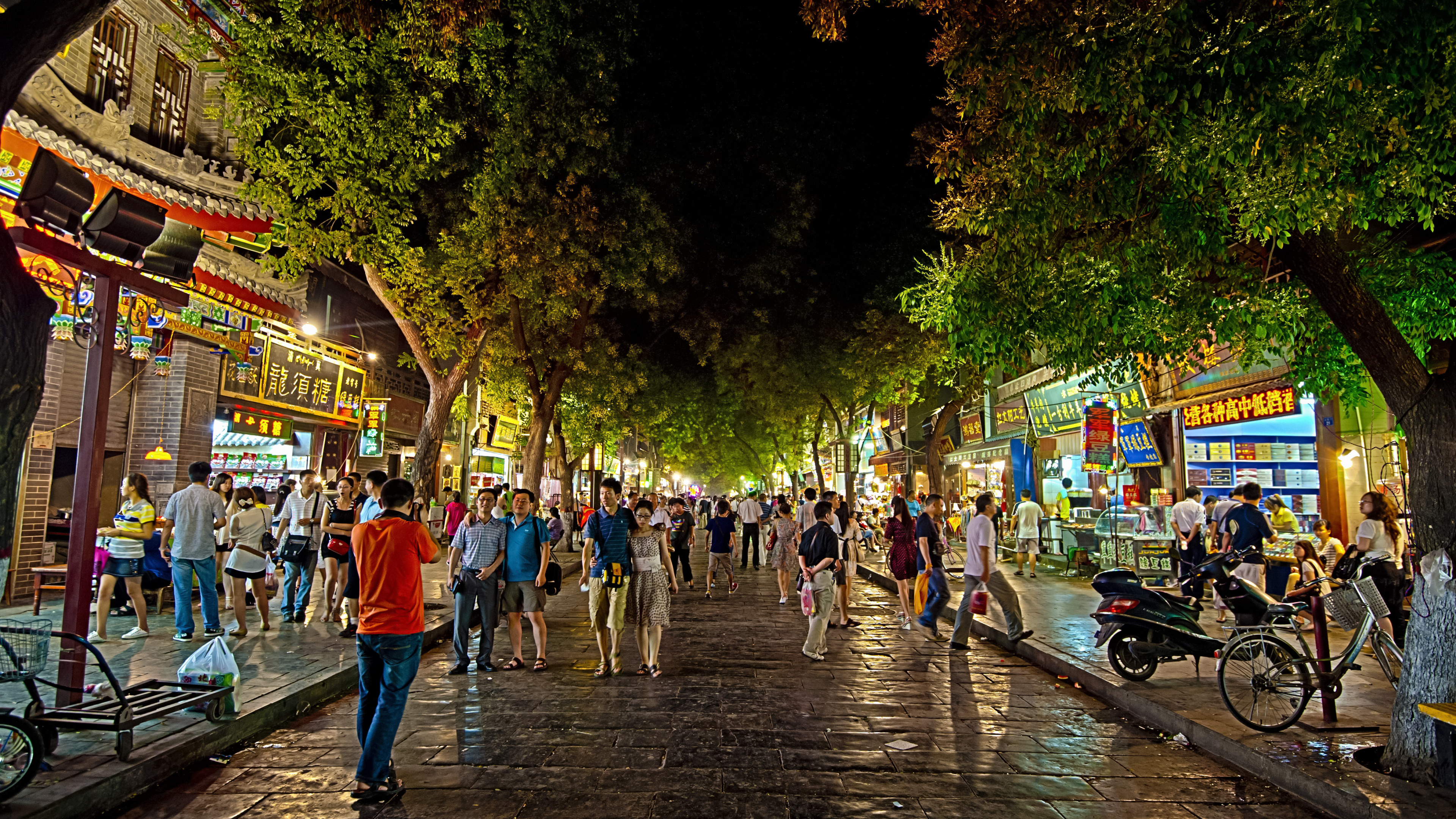 Обои ночь, улица, городок, вечер, город в разрешении 3840x2160