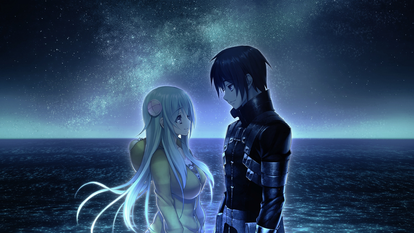 Обои Токио некро Илья, Токио Некро, визуальный роман, вода, атмосфера в разрешении 1366x768