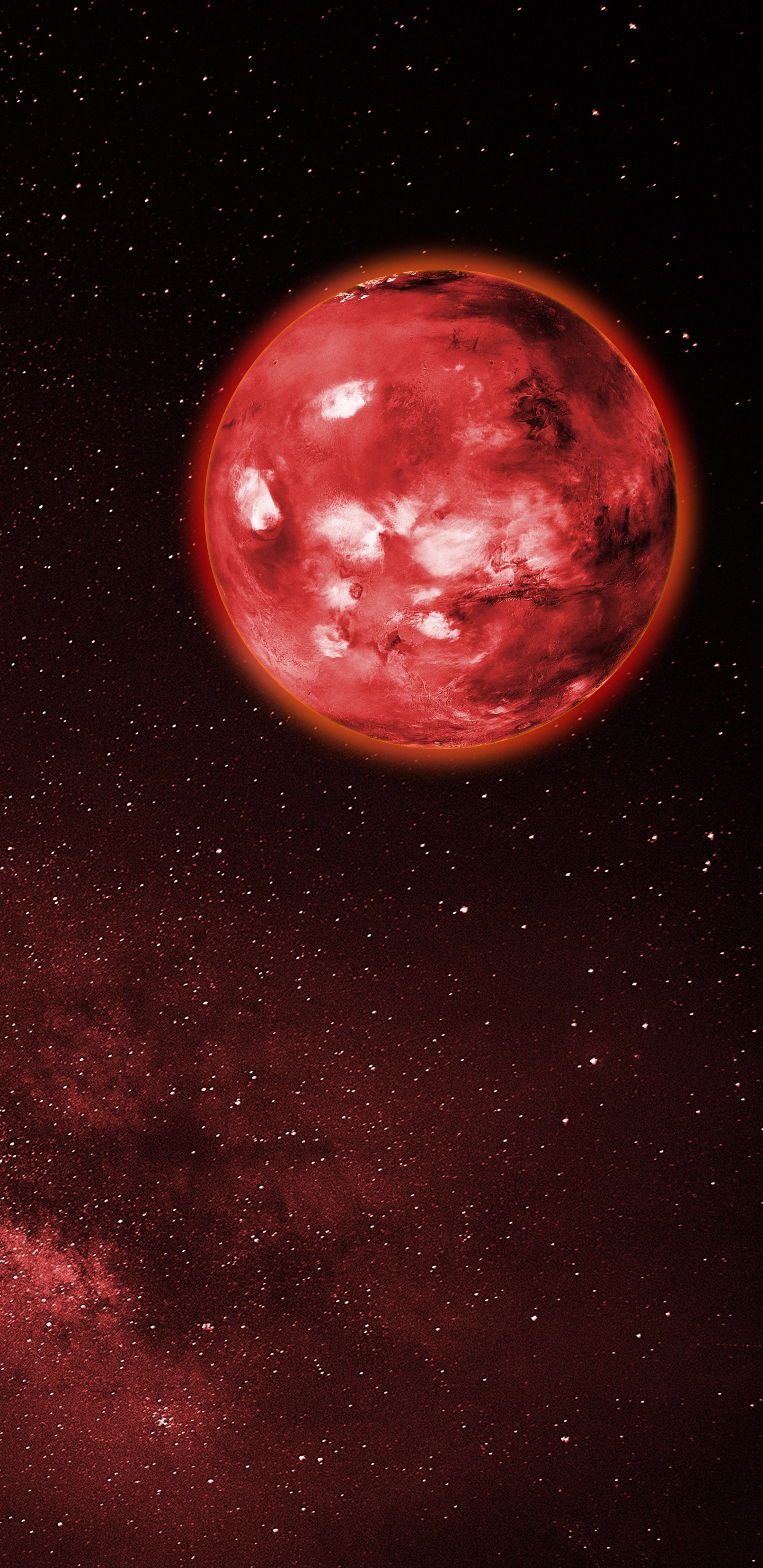 Обои планета, атмосфера, туманность, мир, Галактика в разрешении 1440x2960