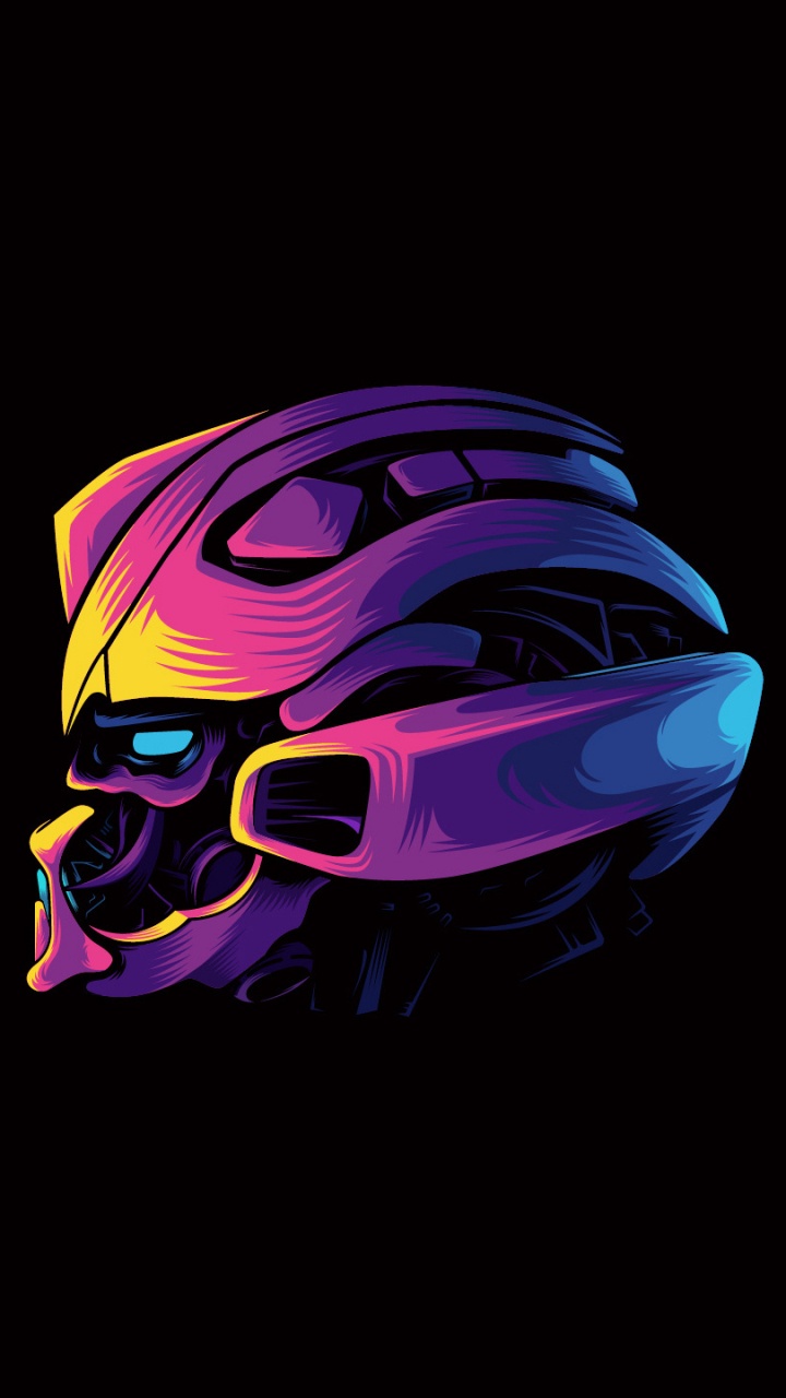 Обои робот, Бамблби, трансформеры, минимализм, пурпур в разрешении 720x1280