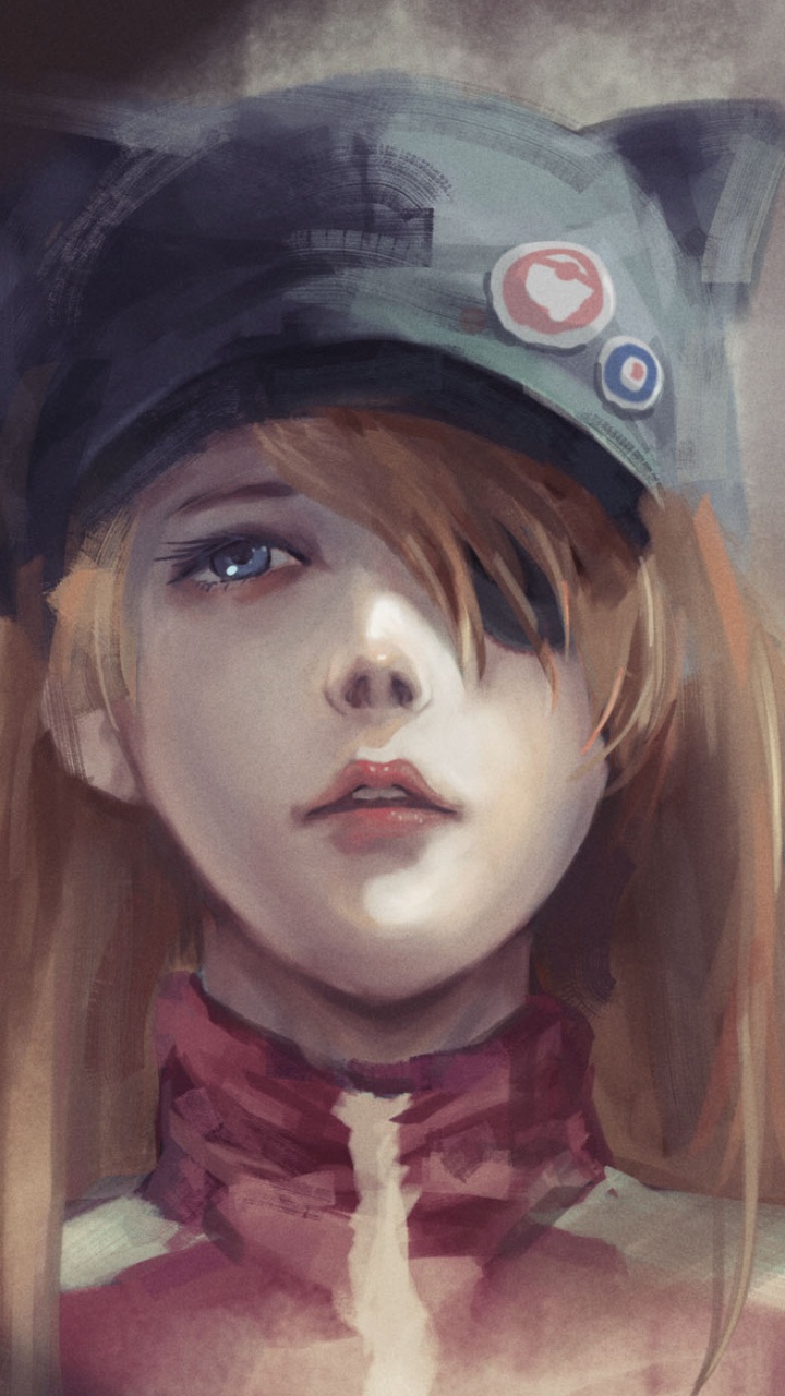 Обои аска Лэнгли сорю, аниме, лицо, голова, иллюстрация в разрешении 720x1280