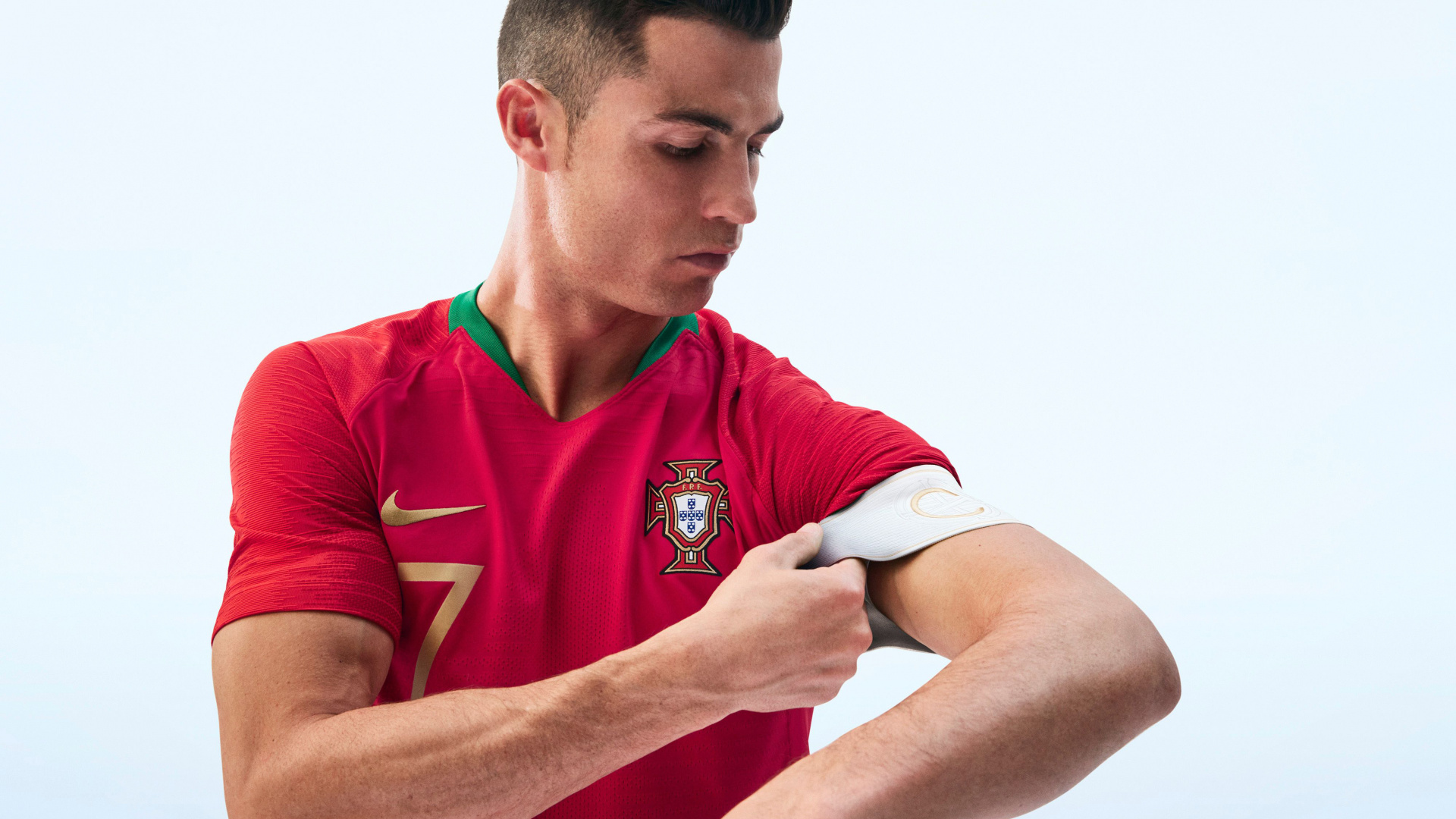 Обои Кристиано Роналдо, ЧМ 2018, Джерси, комплект, плечо в разрешении 1920x1080