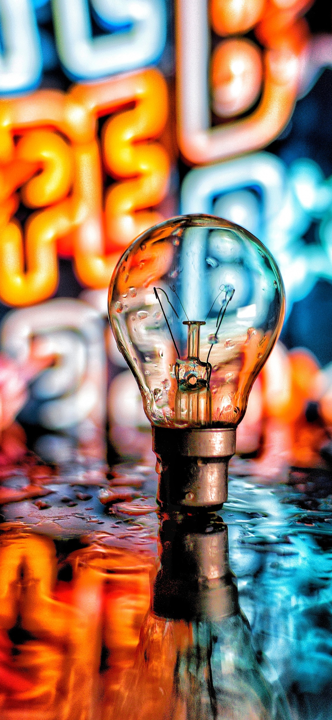 Обои вода, свет, смартфон, телефон, жидкий в разрешении 1125x2436