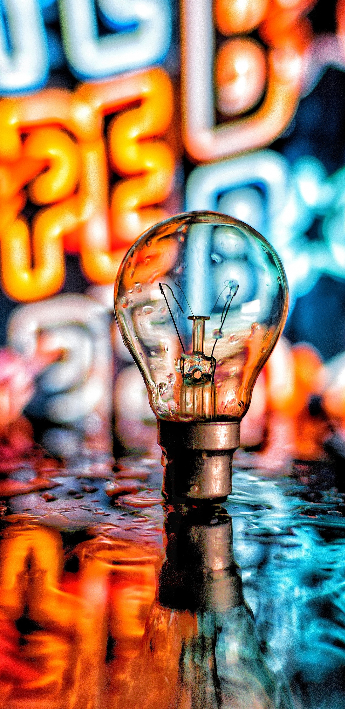 Обои вода, свет, смартфон, телефон, жидкий в разрешении 1440x2960