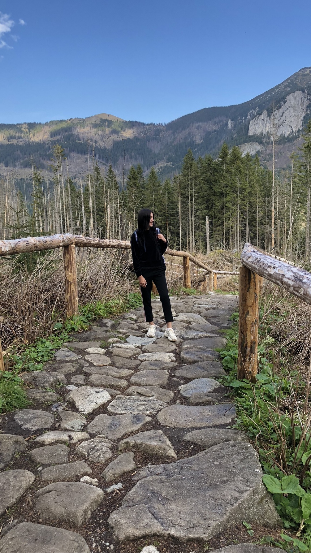 Обои путь, горный хребет, куртка, гора, дикая местность в разрешении 1080x1920