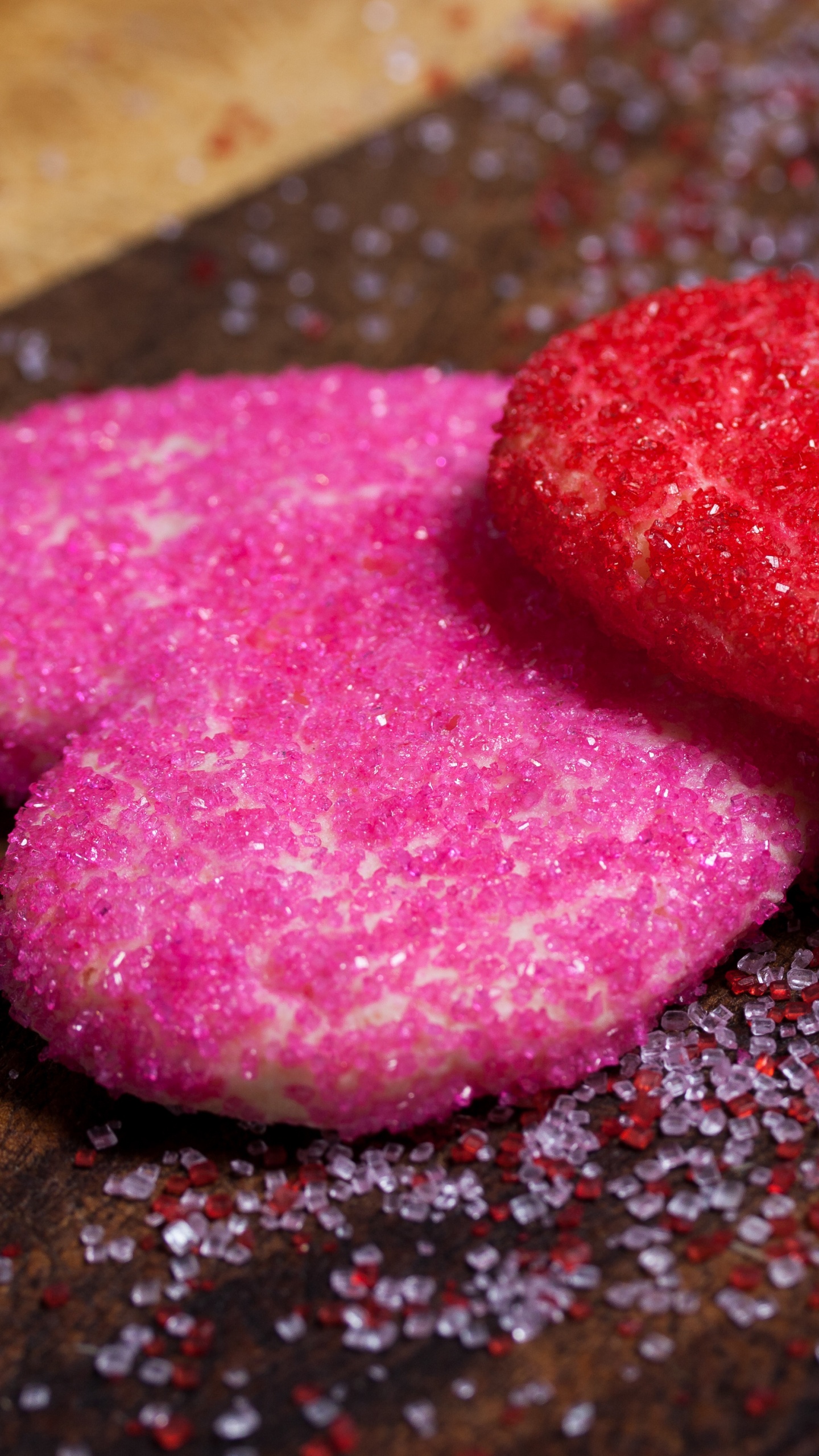 Обои День Святого Валентина, сердце, сладость, иллюстрация, блеск в разрешении 1440x2560