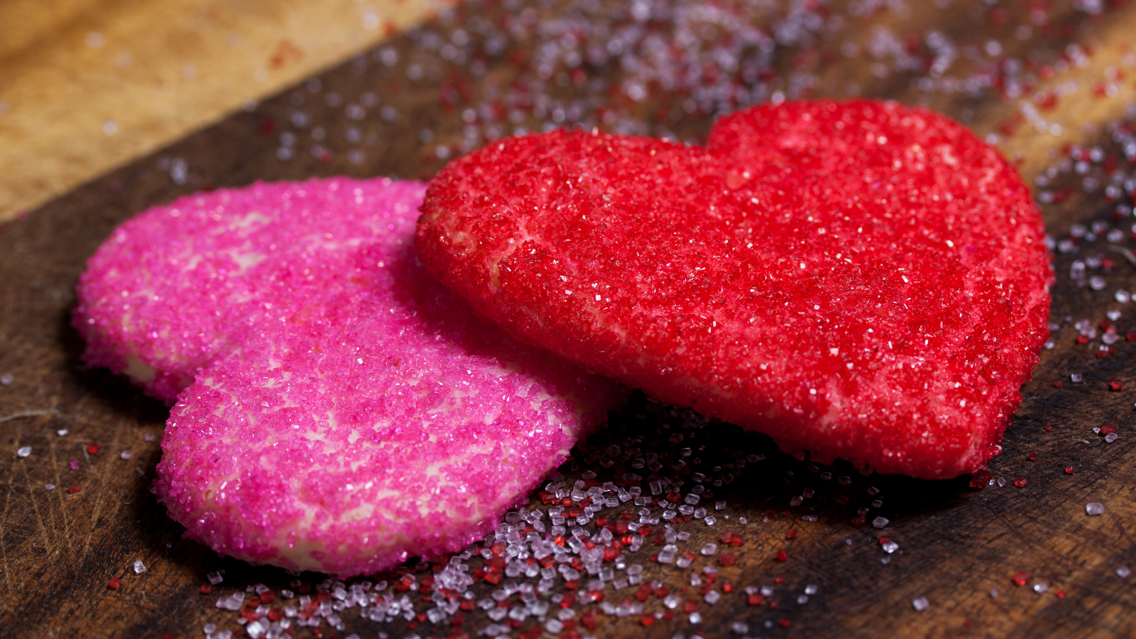 Обои День Святого Валентина, сердце, сладость, иллюстрация, блеск в разрешении 3840x2160