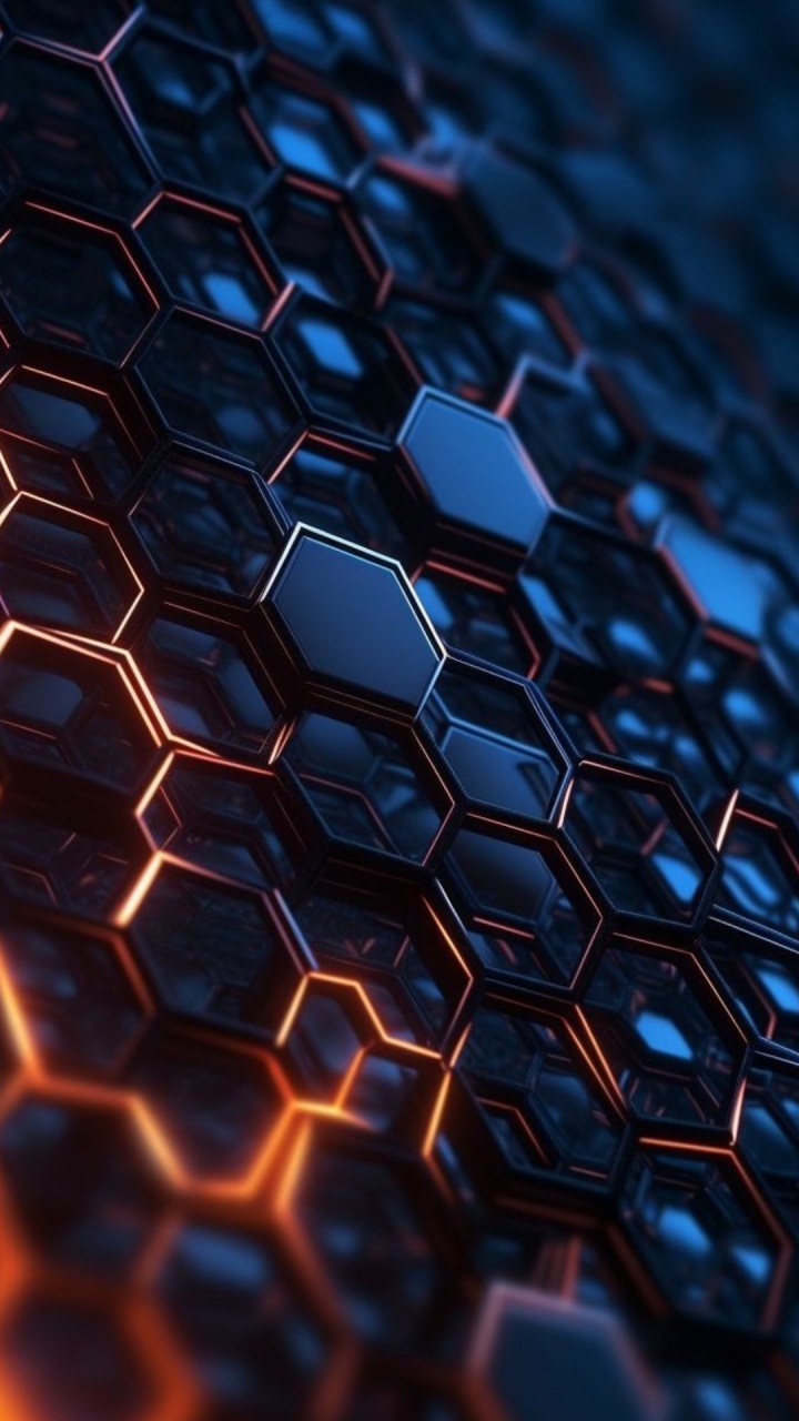 Обои свет, шестиугольник, цветной, узор, бумага в разрешении 720x1280