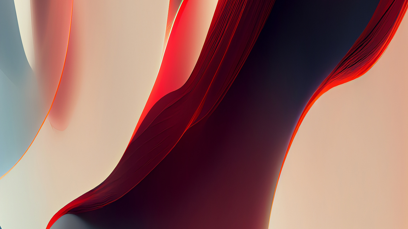 Обои крупный план, абстрактный, черный и белый, абстрактное искусство, Оранжевый цвет в разрешении 1366x768