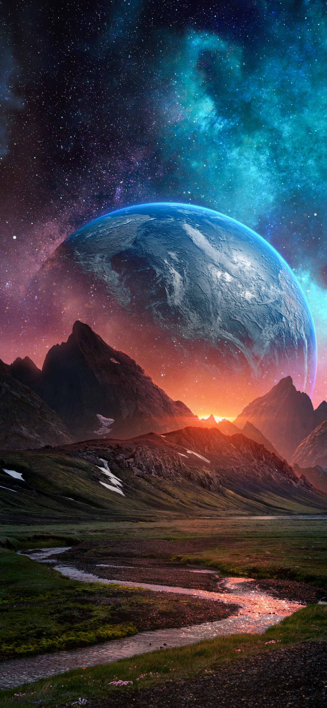 Обои атмосфера, гора, мир, природа, природный ландшафт в разрешении 1125x2436