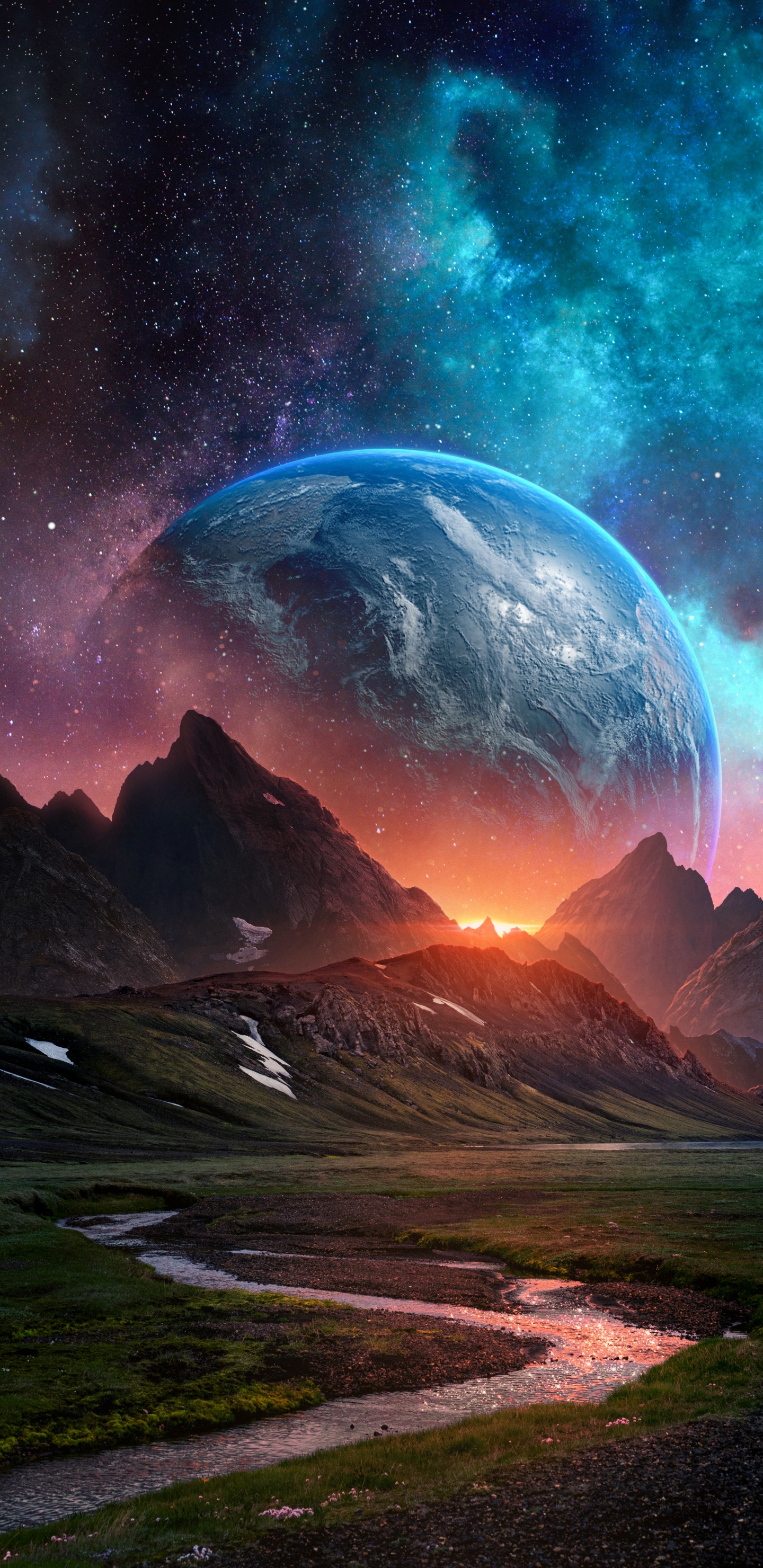 Обои атмосфера, гора, мир, природа, природный ландшафт в разрешении 1440x2960