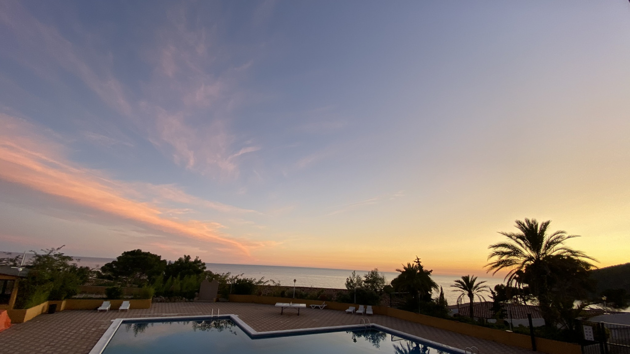 Обои плавательный бассейн, свойство, прибежище, недвижимость, закат в разрешении 1280x720