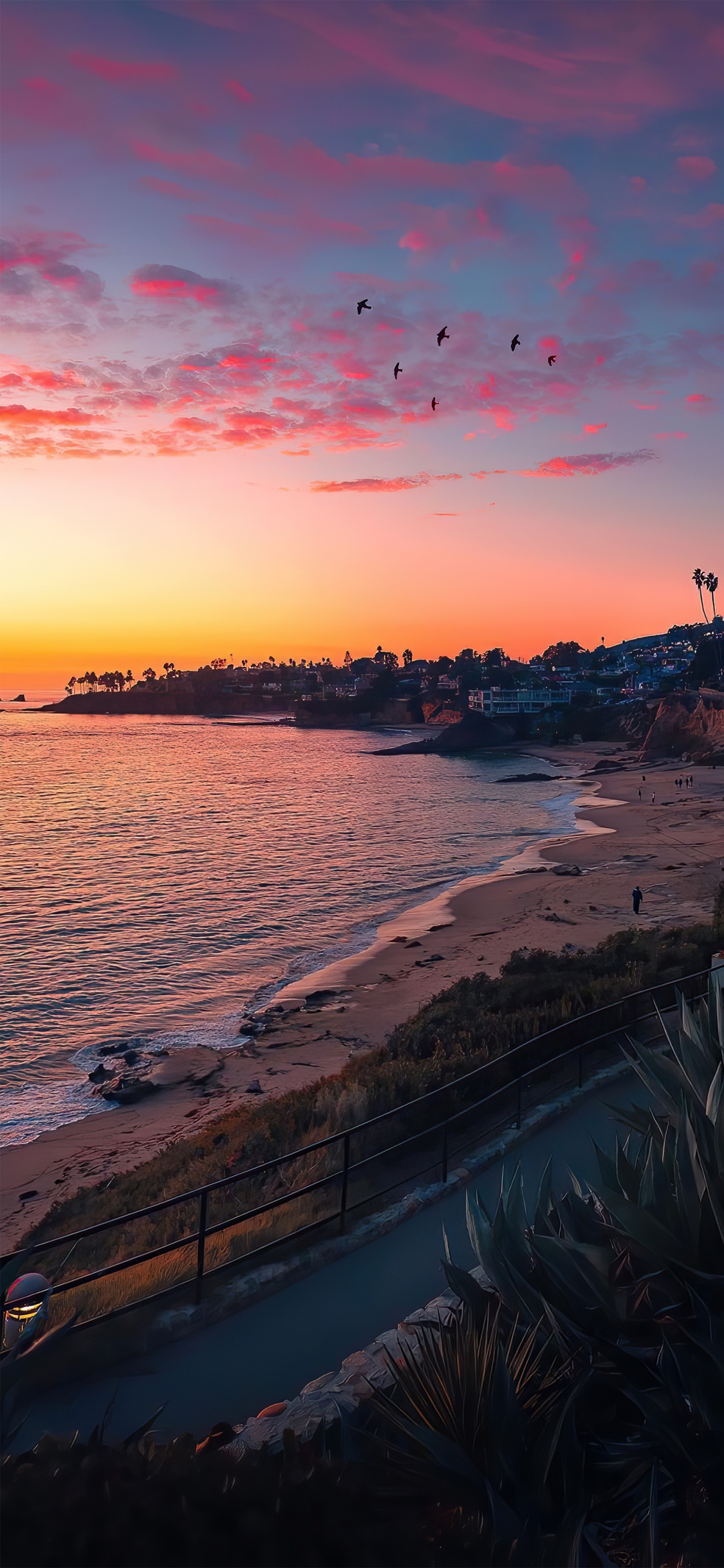 Обои послесвечение, вода, облако, атмосфера, сумрак в разрешении 1125x2436