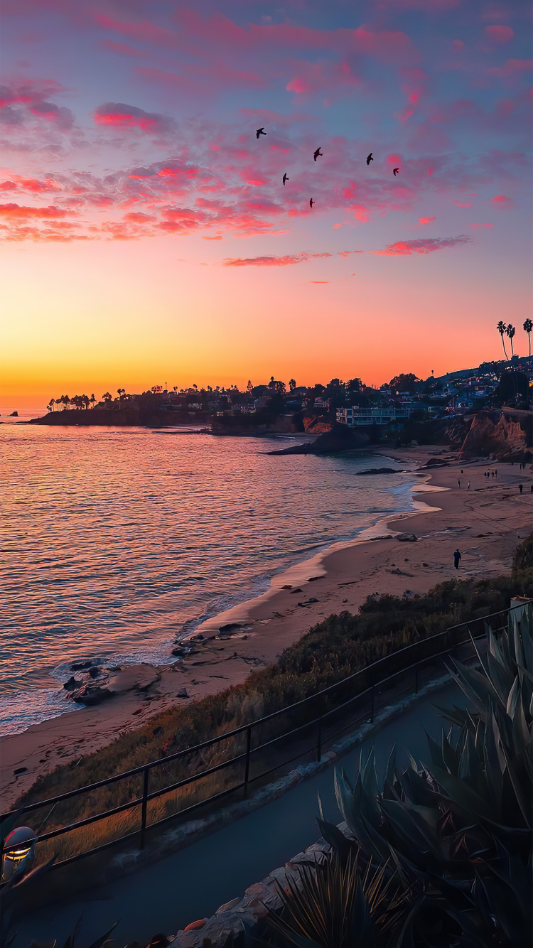 Обои послесвечение, вода, облако, атмосфера, сумрак в разрешении 750x1334