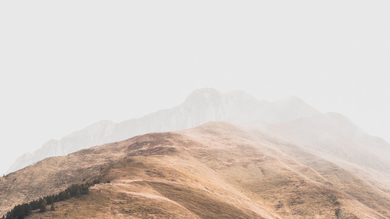 Обои Покрытие Зеленый, небо, нагорье, облако, горная станция в разрешении 1366x768