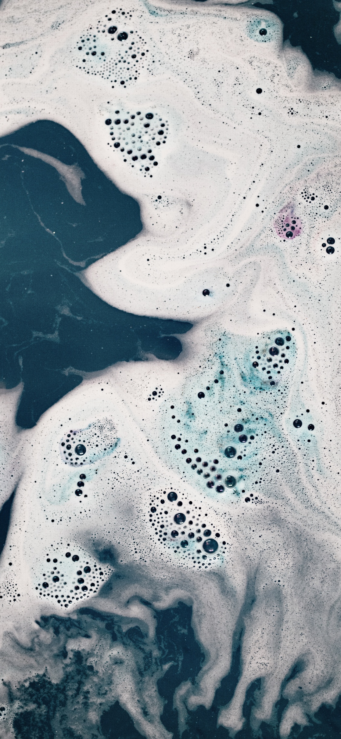 Обои пузырь, жидкий, вода, синий, арт в разрешении 1125x2436